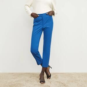 MM Lafleur Condesa Pant Basketweave Jacquard Azure Blue Trouser SZ 10